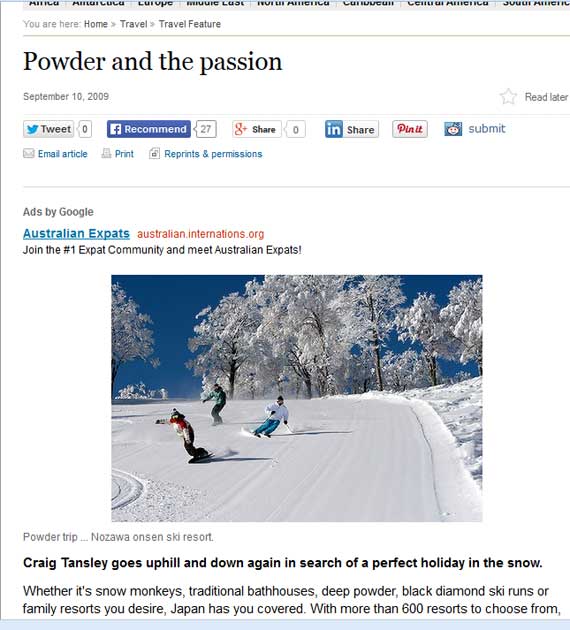 SMH - The Powder and the Passion - Media & Press - Heart of Japan